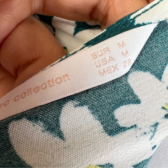 ZARA Green Daisy Floral Tie Front Crop Top Long Sleeve Size M - Picture 7 of 11